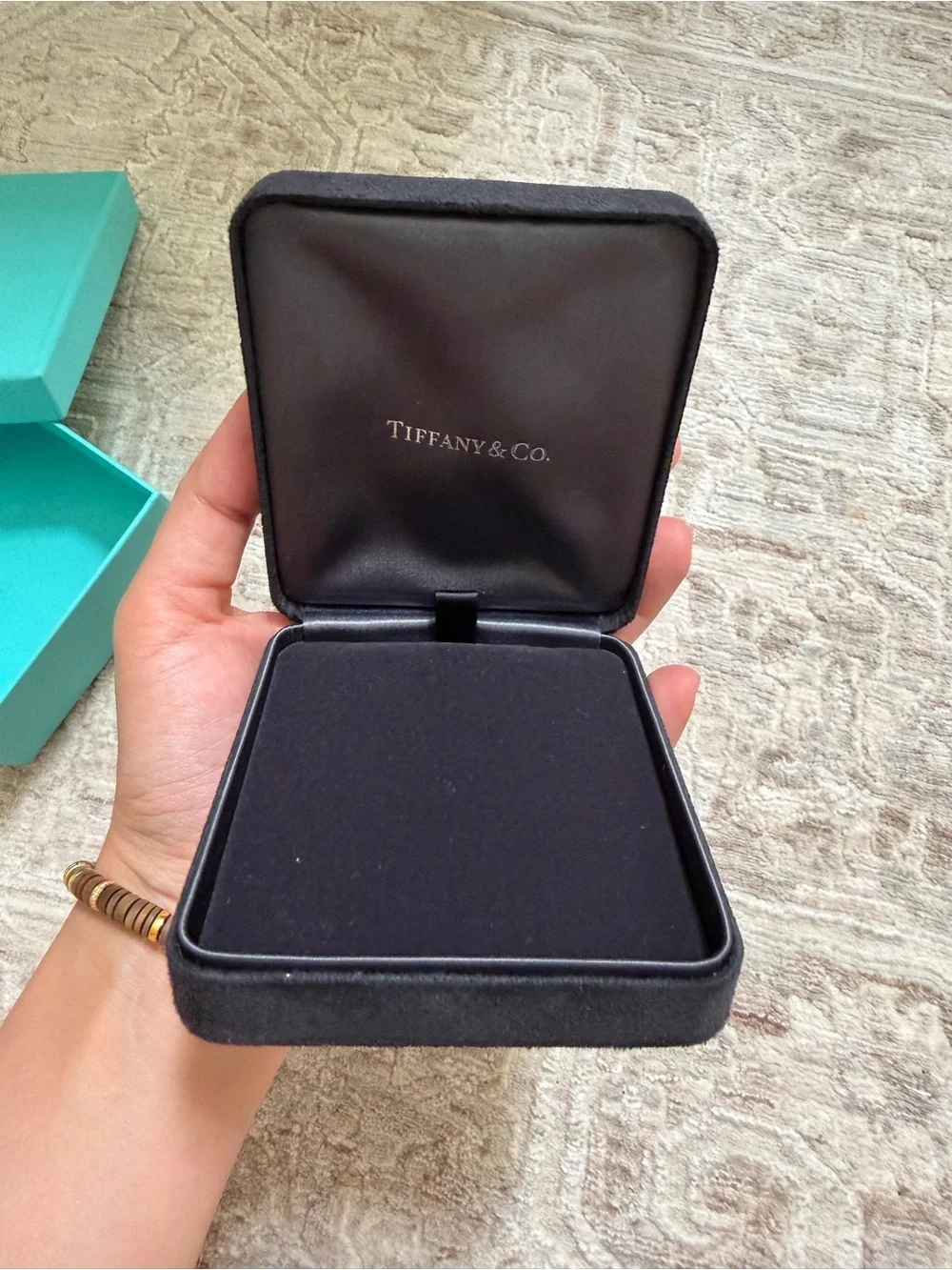 Tiffany & Co. Blue Jewelry Gift Box + Black Presentation Box (large)